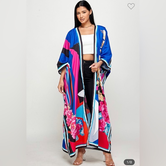 Boutique Brands Jackets & Blazers - Women’s Floral Elegant multi color long Kimono. Sizes S, M, L